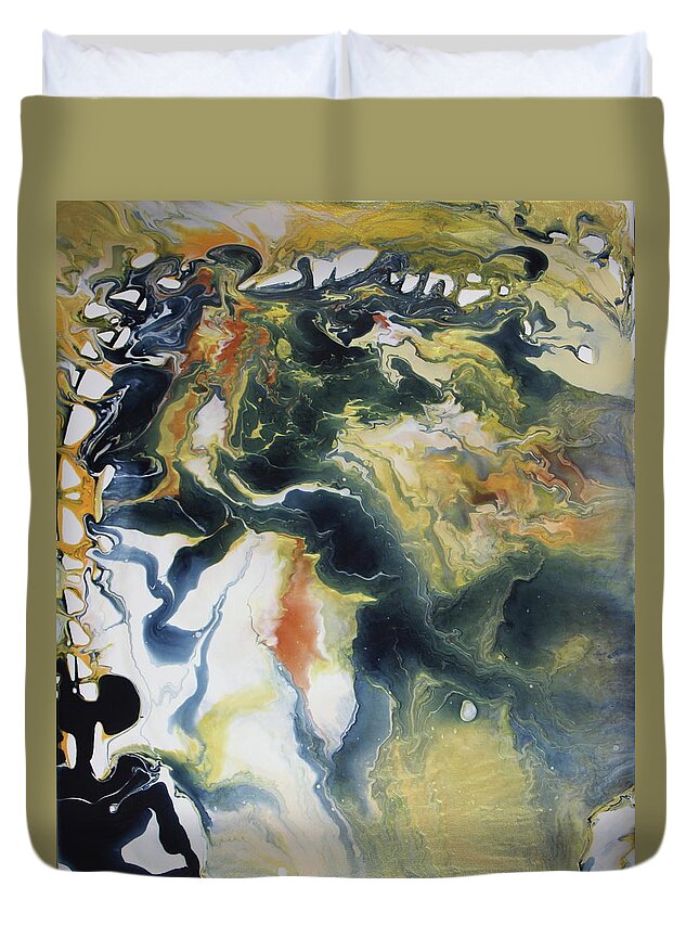 Earthscapes Duvet Cover featuring the painting Elemental 2 by Madeleine Arnett