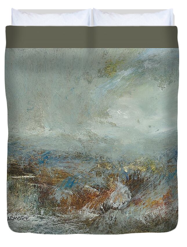 Storm Duvet Cover featuring the painting Elemental 35 by David Ladmore