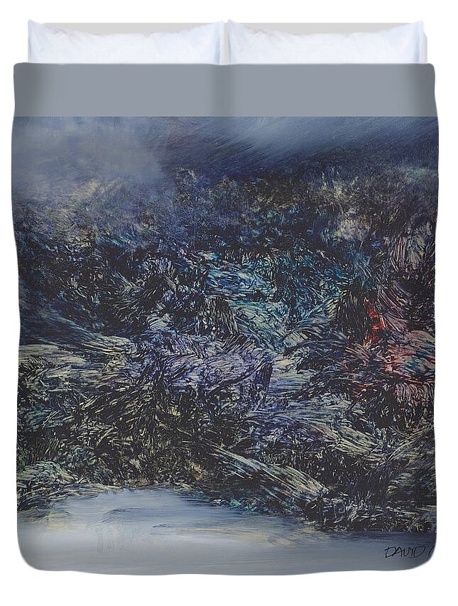 Elemental Duvet Cover featuring the painting Elemental 59 by David Ladmore