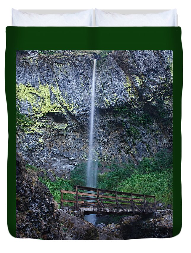 Elowah Duvet Cover featuring the photograph Elowah Falls by Todd Kreuter