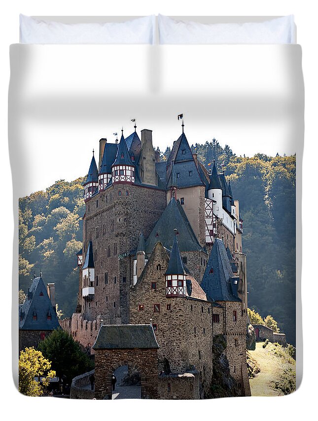 Countries Duvet Cover featuring the photograph Eltz castle by Joerg Lingnau