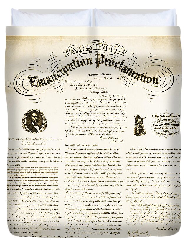 Emancipation Proclamation Duvet Cover featuring the photograph Emancipation Proclamation by Photo Researchers