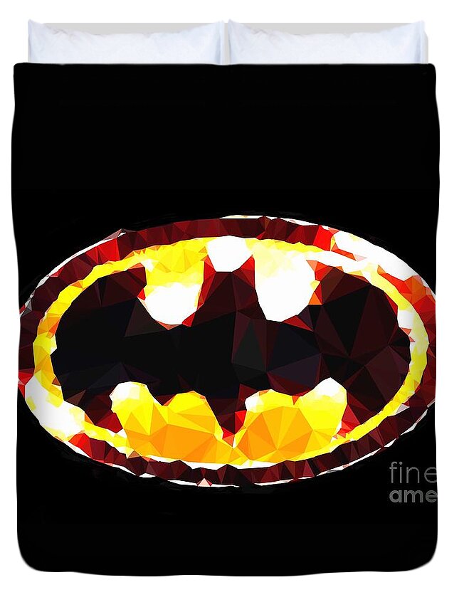 The Batman Duvet Cover featuring the digital art Emblem of Hope by HELGE Art Gallery