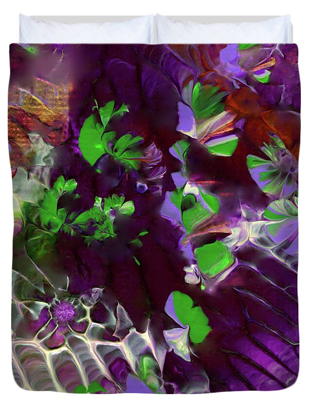 Emerald Duvet Cover featuring the painting Emerald Butterflies of Costa Rica by Nan Bilden