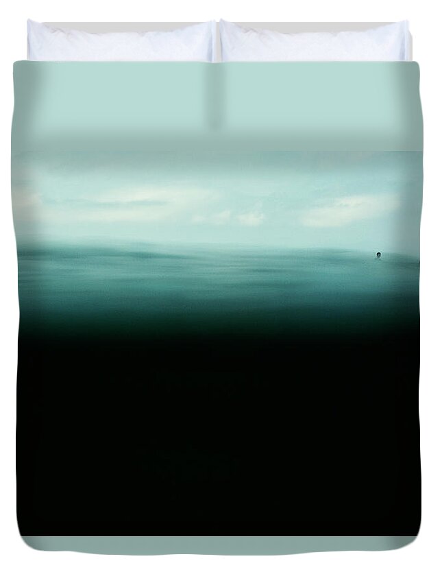Surfing Duvet Cover featuring the photograph Emerald by Nik West