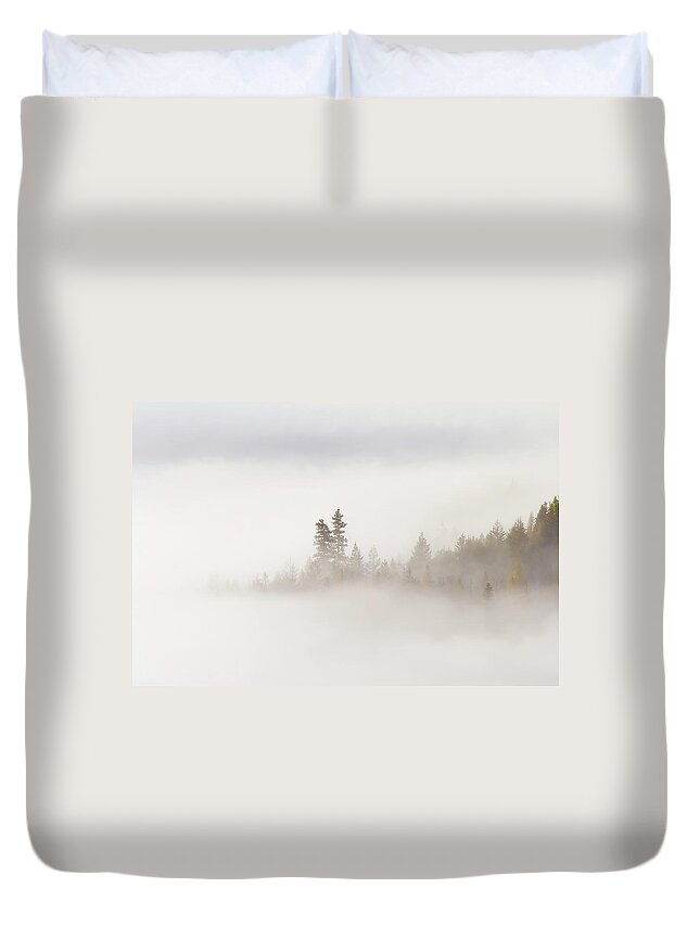 Fog Duvet Cover featuring the photograph Emergence by Michael Dawson