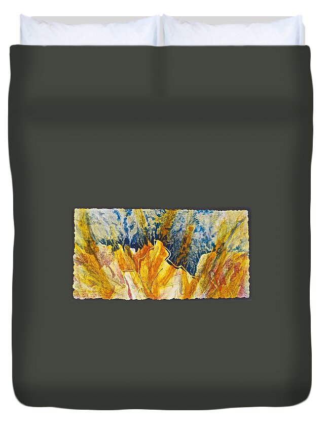 Watercolor Duvet Cover featuring the painting Emerging by Carolyn Rosenberger