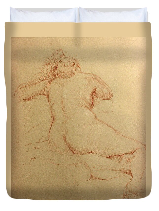 Figure Duvet Cover featuring the painting Emma by James Andrews