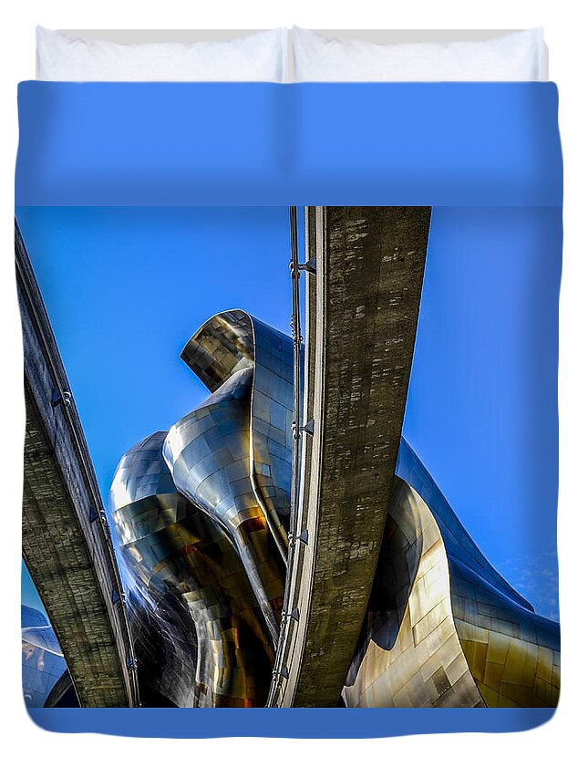 Museum Duvet Cover featuring the photograph MoPOP by Pelo Blanco Photo