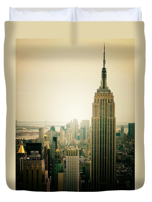 Empire State Building New York Cityscape Duvet Cover For Sale By