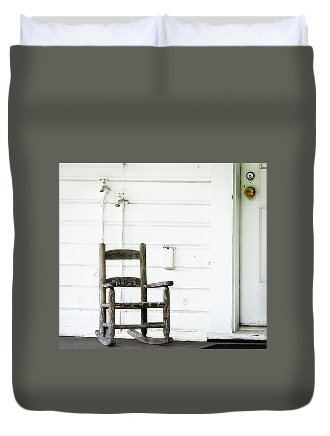 Rocking Chair Duvet Cover featuring the photograph Empty Nest by Jaime Mercado