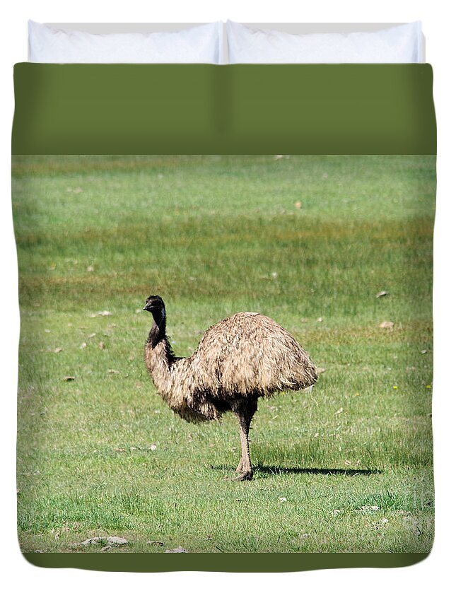 Emu Duvet Cover featuring the photograph Emu by Jeff Swan