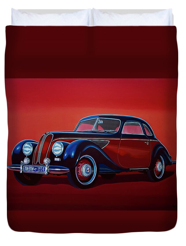 Emw Bmw Duvet Cover featuring the painting EMW BMW 1951 Painting by Paul Meijering