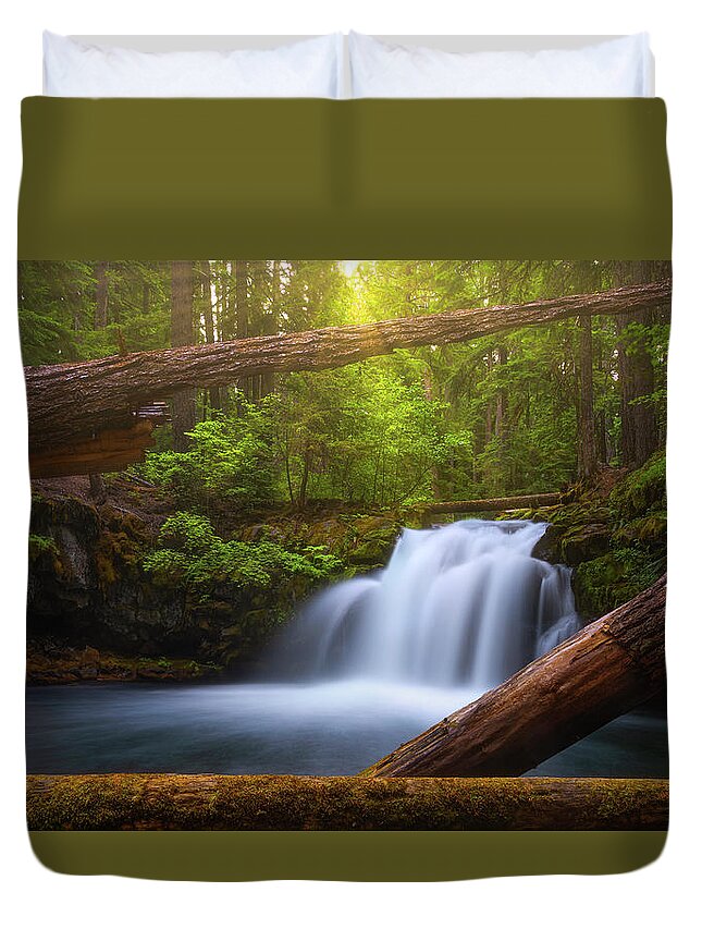 Sunlight Duvet Cover featuring the photograph Enchanted Forest by Darren White