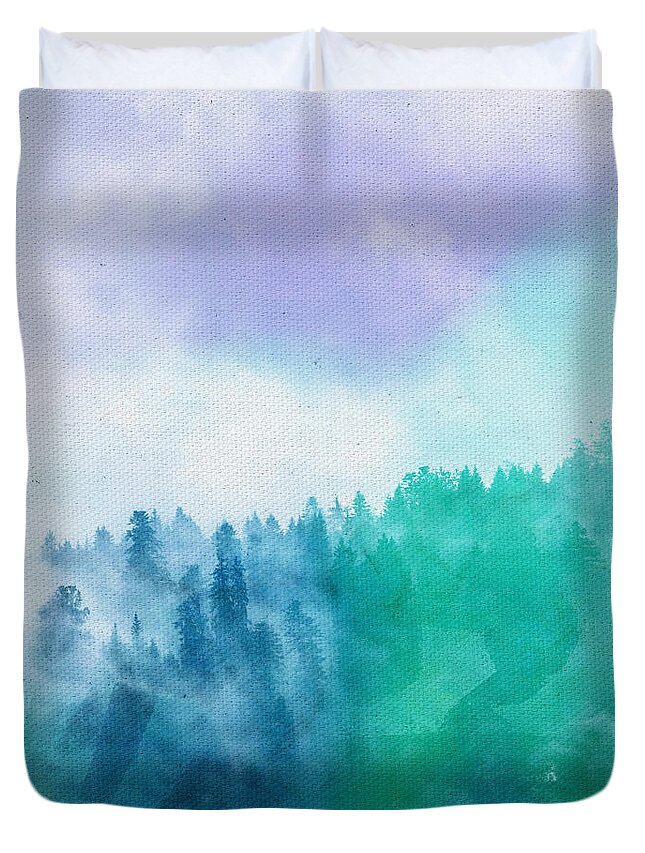Graphic Design Duvet Cover featuring the photograph Enchanted Scenery by Klara Acel