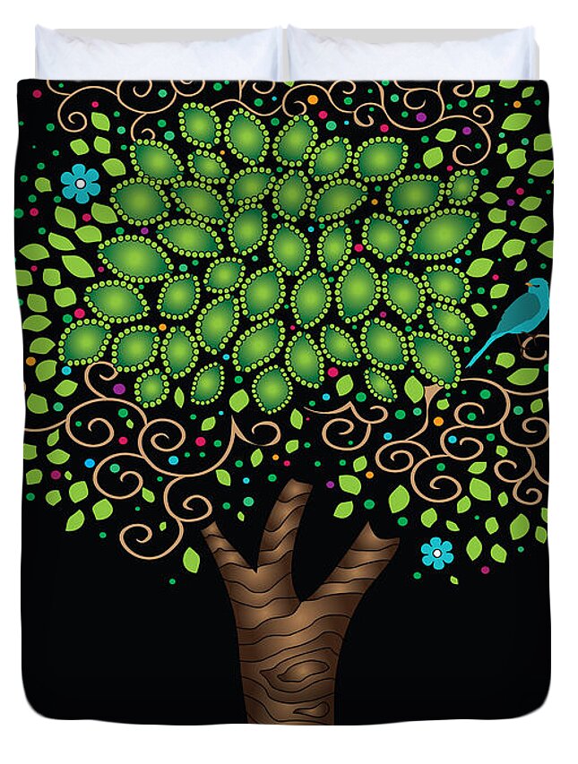 Enchanted Tree Duvet Cover featuring the digital art Enchanted Tree by Serena King