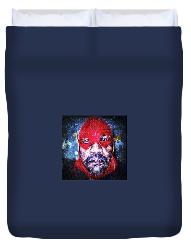 Flash Duvet Cover featuring the photograph Encounters with Lord Harden number one by Al Harden