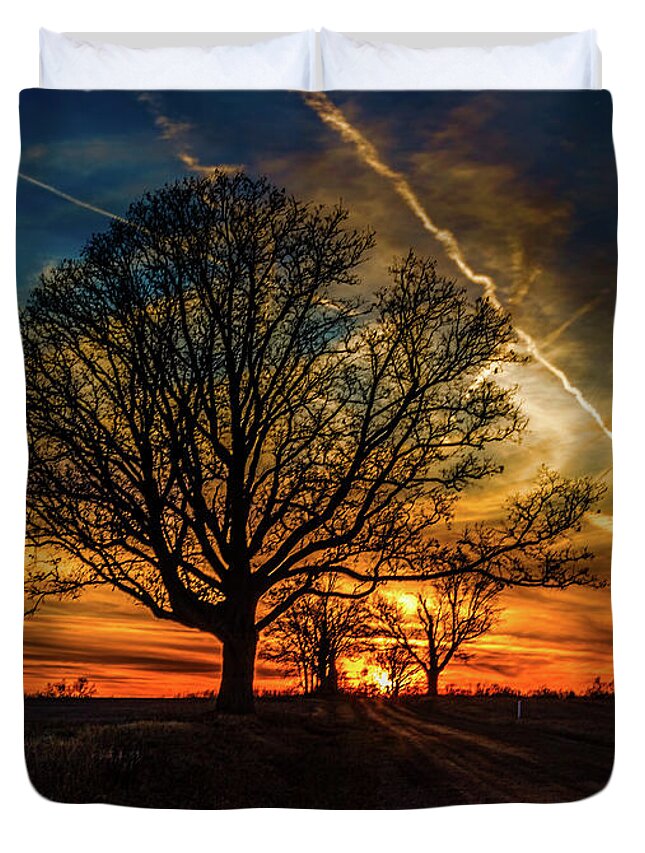Tree Duvet Cover featuring the photograph End of the Day by Joe Holley