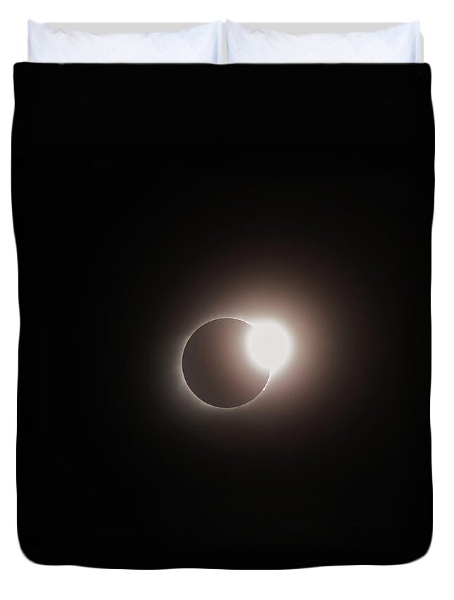 Total Eclipse Duvet Cover featuring the photograph End of Totality - Total Solar Eclipse by Gregory Ballos