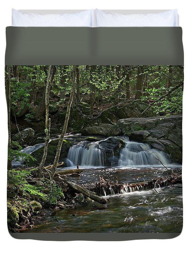 Waterfall Duvet Cover featuring the photograph Enders #1 Long View by Allan Van Gasbeck