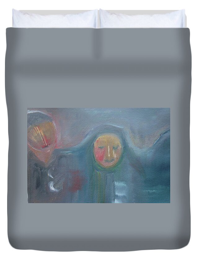 Mourning Duvet Cover featuring the painting Endless Sorrow by Susan Esbensen