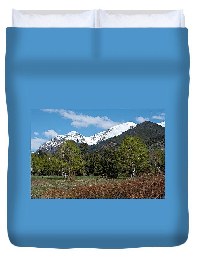 Endovalley Duvet Cover featuring the photograph Endovalley Spring Landscape by Cascade Colors