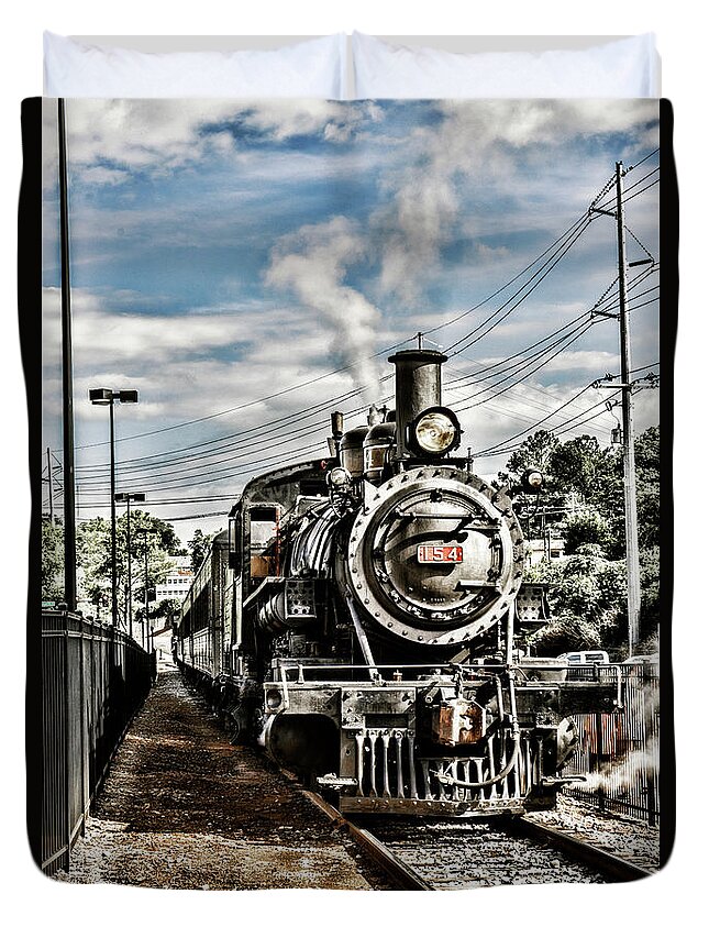Sharon Popek Duvet Cover featuring the photograph Engine 154 by Sharon Popek