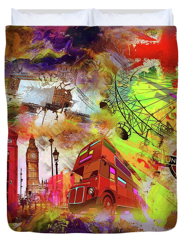 London Duvet Cover featuring the painting England art by Gull G