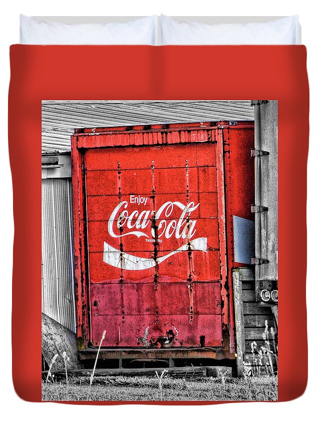 Coca Cola Duvet Cover featuring the photograph Enjoy by Traci Cottingham