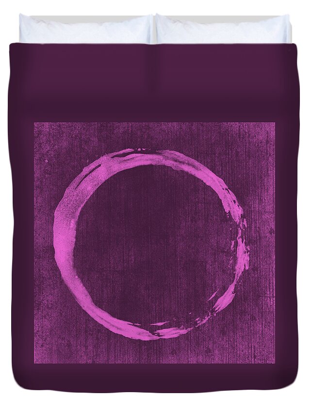 Enso Duvet Cover featuring the painting Enso 4 by Julie Niemela