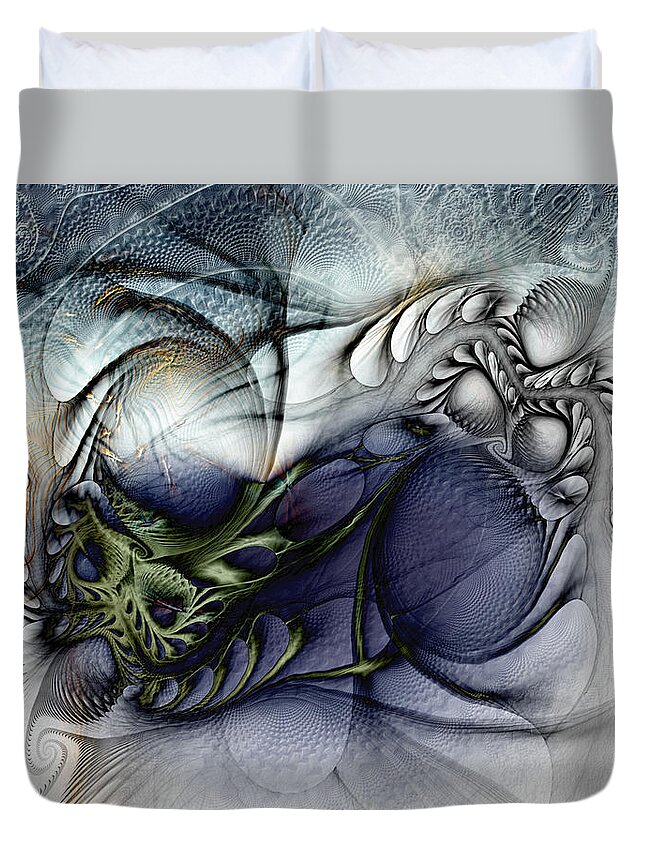 Abstract Duvet Cover featuring the digital art Enterolithic by Casey Kotas