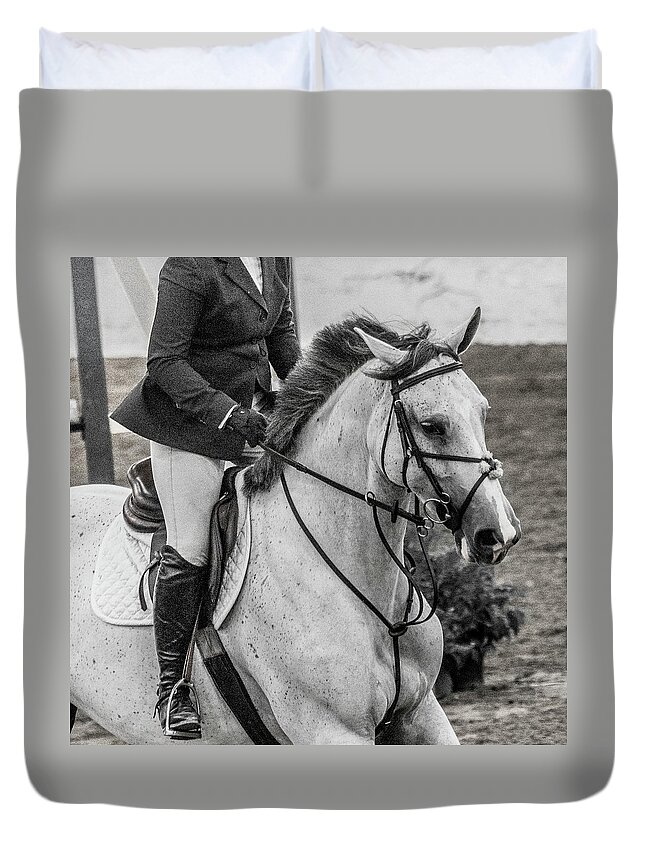 Horse Duvet Cover featuring the photograph Entry Circle Show Jumping by Betsy Knapp