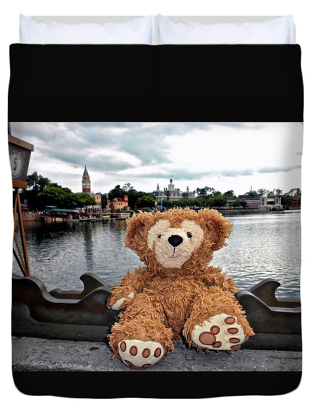 Fantasy Duvet Cover featuring the photograph Epcot Bear MP by Thomas Woolworth