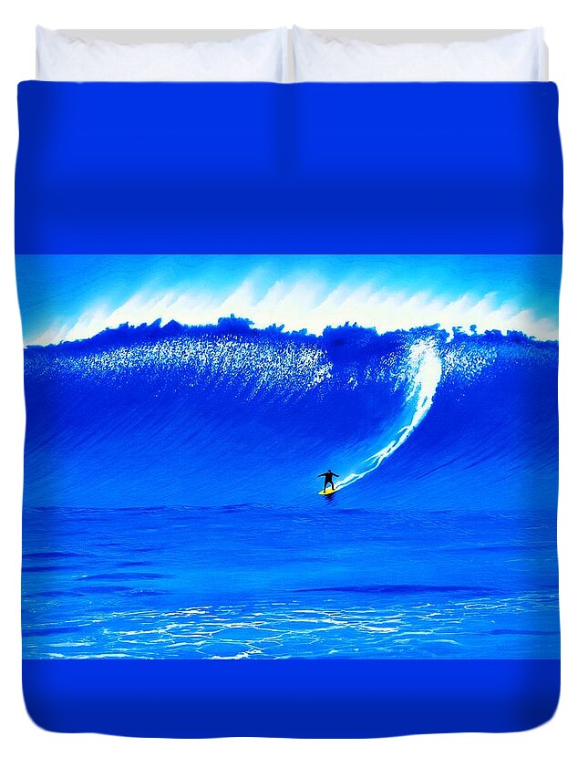 Surfing Duvet Cover featuring the painting Oregon 2010 by John Kaelin