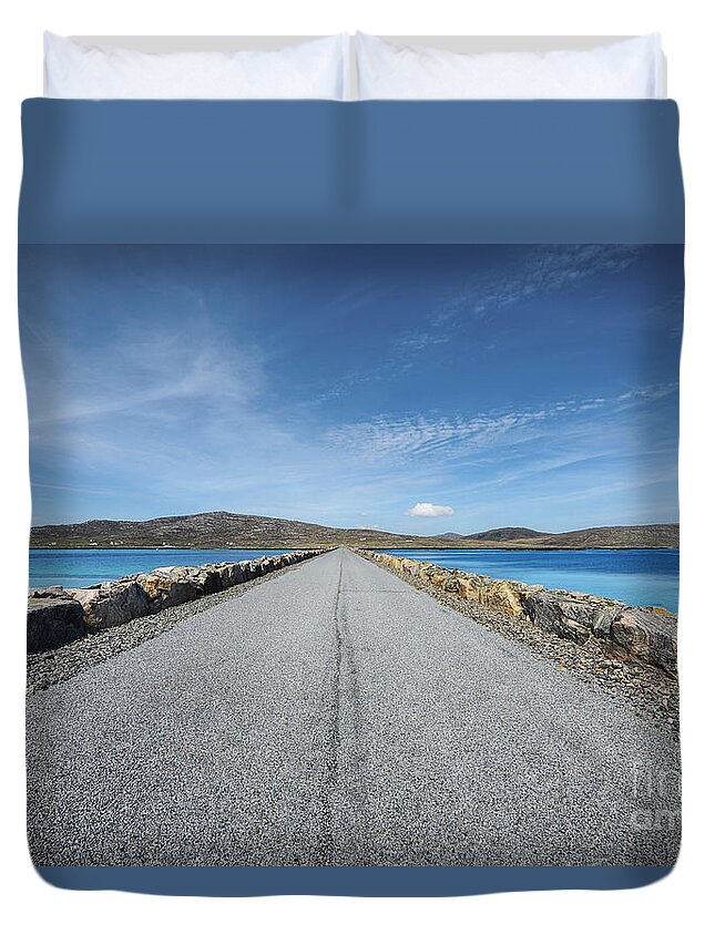 Eriskay Duvet Cover featuring the photograph Eriskay To South Uist by Smart Aviation