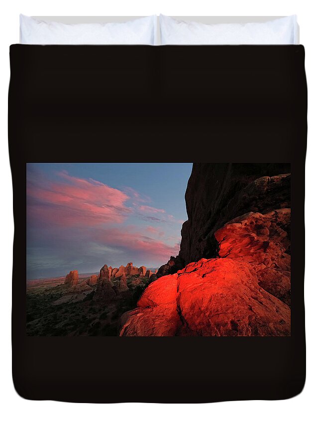 Rock Duvet Cover featuring the photograph Erocktic by Jerry LoFaro