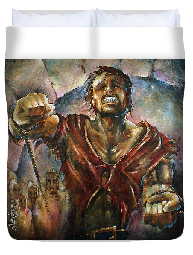 Fantasy Duvet Cover featuring the painting Escape by Michael Lang