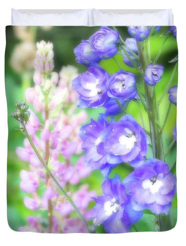Nature Duvet Cover featuring the photograph Escape to the Garden by Bonnie Bruno