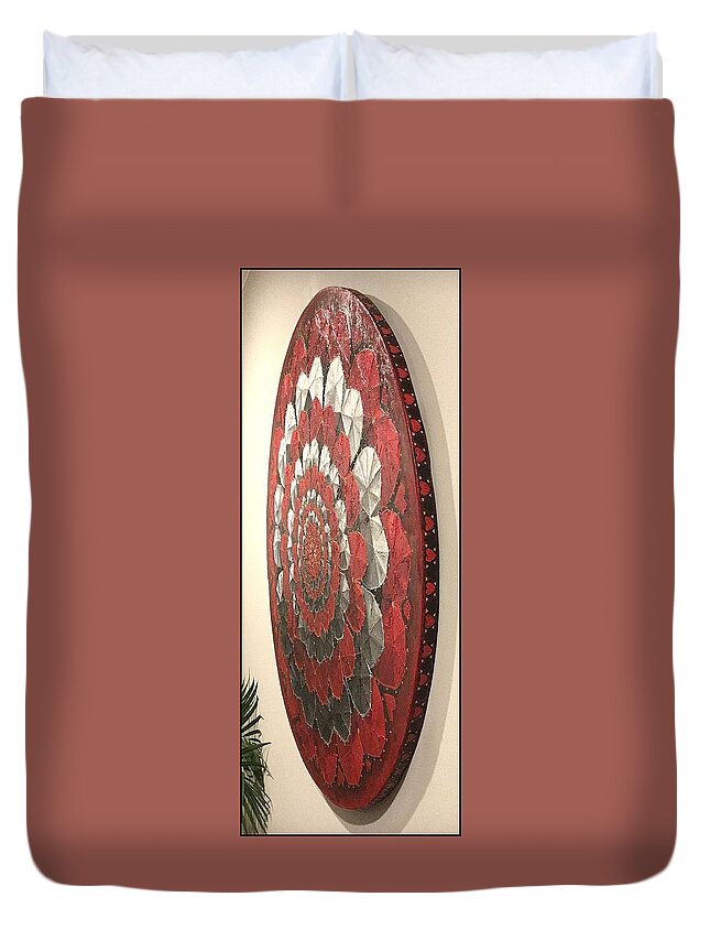  Duvet Cover featuring the painting Eternal Hearts by James Lanigan Thompson MFA