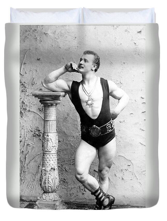 Erotica Duvet Cover featuring the photograph Eugen Sandow, Father Of Modern by Science Source