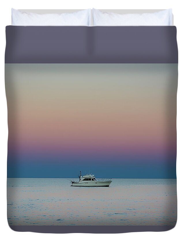 Foxy Lady Charters Duvet Cover featuring the photograph Evening Charter by Dan Hefle
