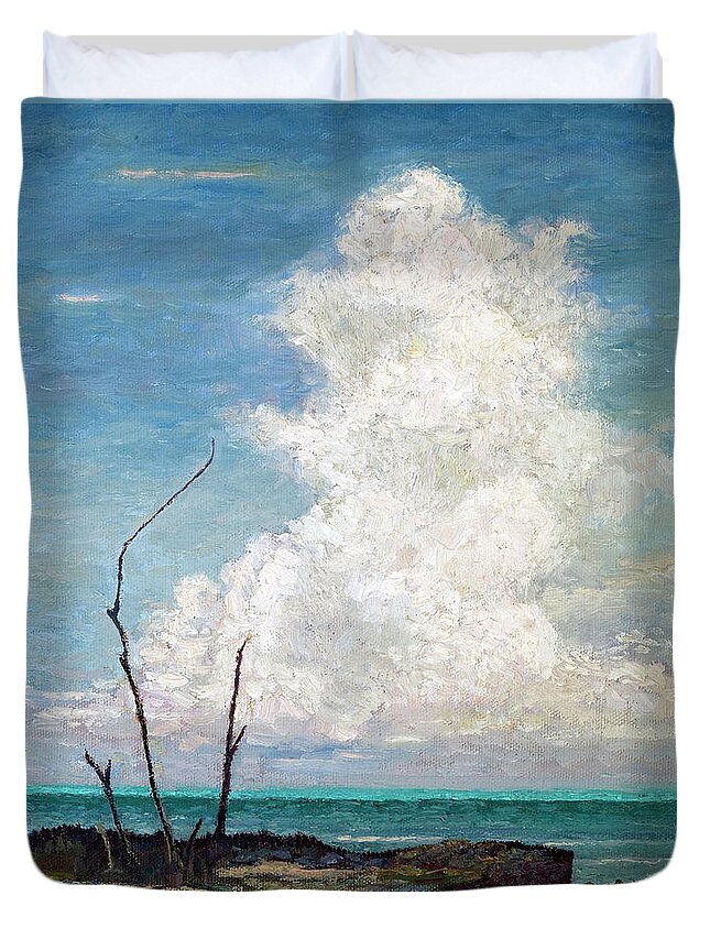 Evening Cloud Duvet Cover featuring the painting Evening Cloud by Ritchie Eyma