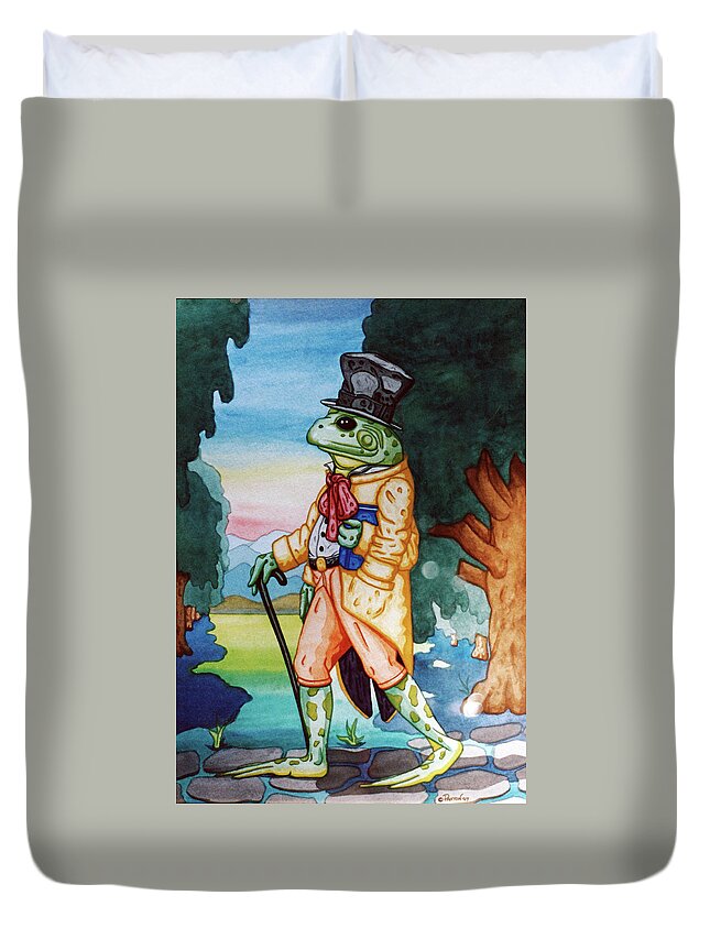  Duvet Cover featuring the painting Evening Walk by Paxton Mobley