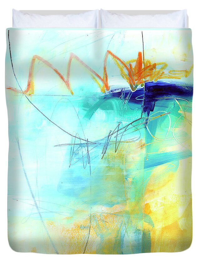  Jane Davies Duvet Cover featuring the painting Event#7 by Jane Davies