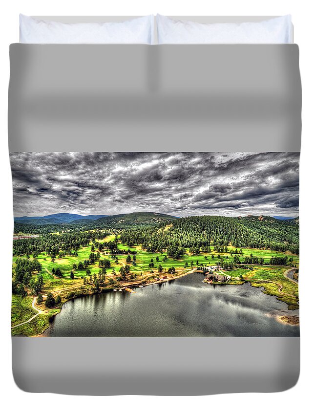 Colorado Duvet Cover featuring the photograph Evergreen Lake and Golf Course by Matt Swinden