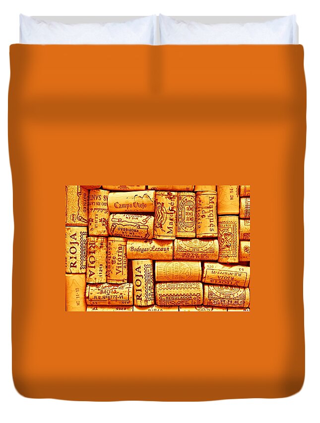 Cork Duvet Cover featuring the photograph Every Which Way Rioja by Clare Bevan