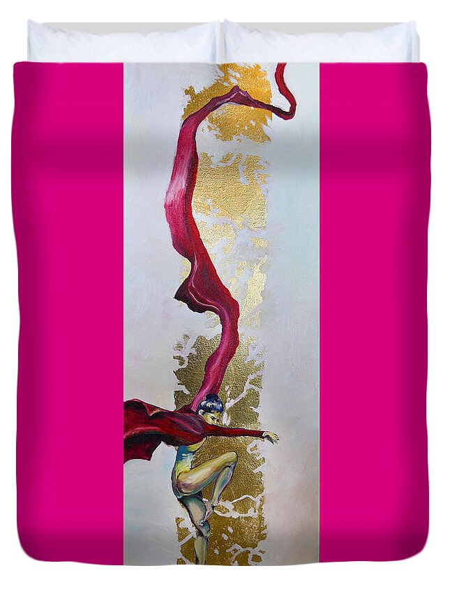 Dance Duvet Cover featuring the painting Exhale. by Ksenia VanderHoff