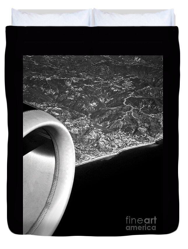 Plane Duvet Cover featuring the photograph Exit Row - Window Seat by Gwyn Newcombe