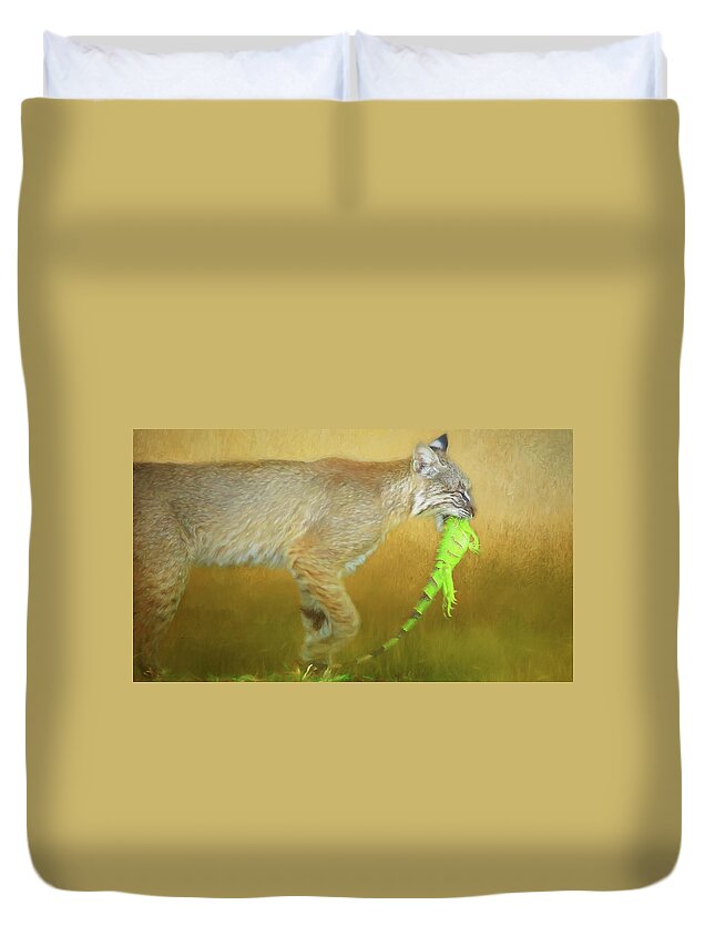 Digital Art Duvet Cover featuring the digital art Exotic Lunch. by Evelyn Garcia