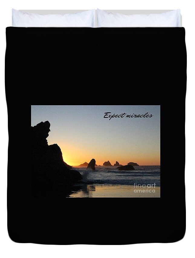 Sale Duvet Cover featuring the photograph Expect Miracles by Jenny Revitz Soper